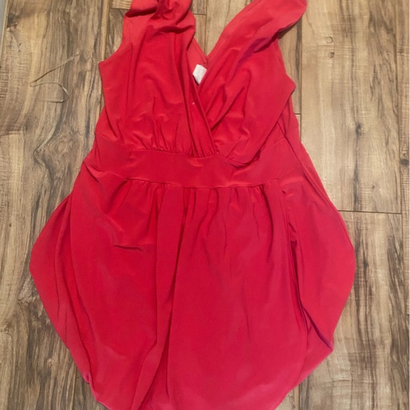 Dresses Hot Pink Dress V Neck Has Pockets Side Rouching Poshmark